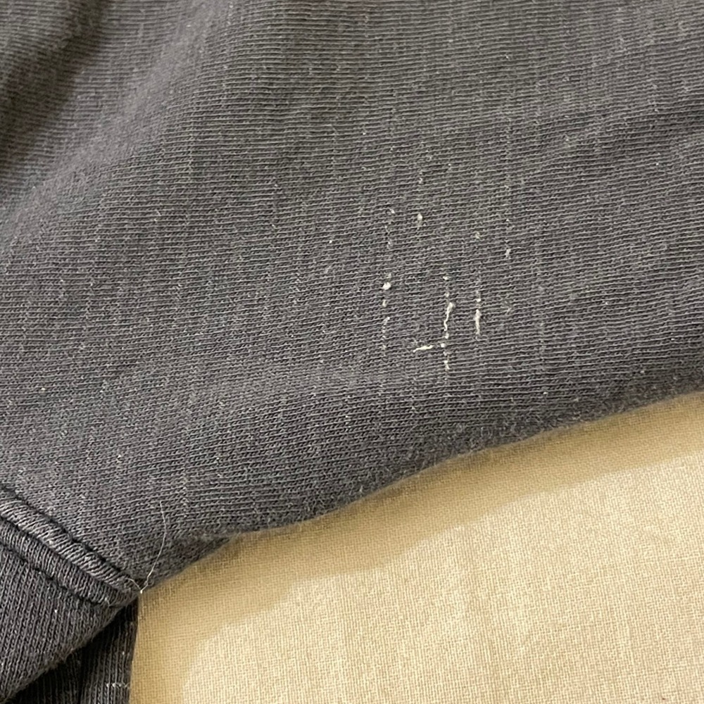 Athleta Womens Medium Charcoal Gray Blue Cotton Zip Raglan Hoodie Sweatshirt - Picture 6 of 10